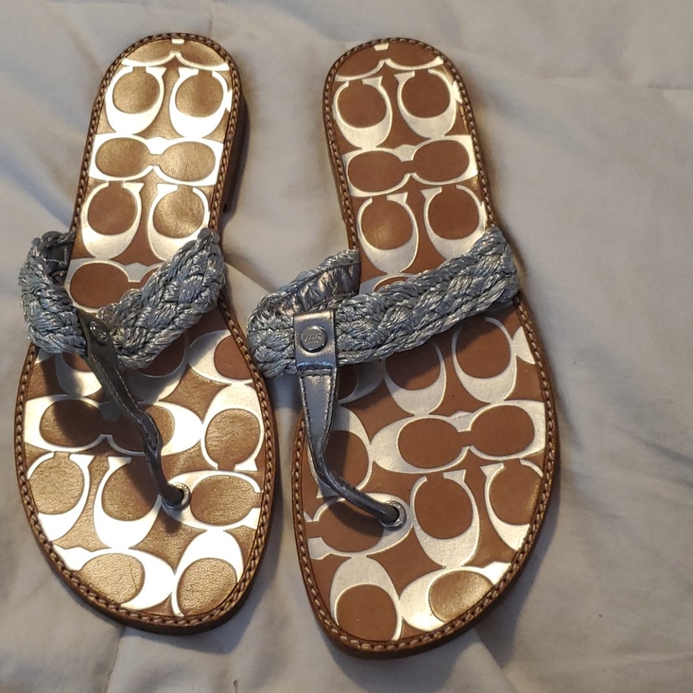 New Coach Sandals Silver size 8.5